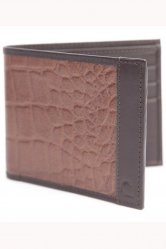Camden Brown Croc Print Bifold Wallet