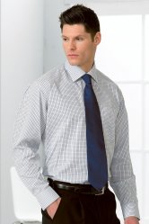Disley Business Check Cutaway Collar Long Sleeve Shirts