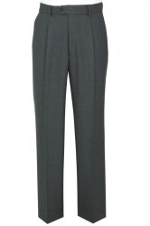 Grey Single Pleat Suit Trousers