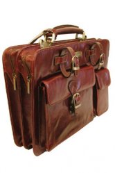 Italian Leather Laptop Briefcase