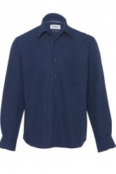 Navy Self Check Shirt