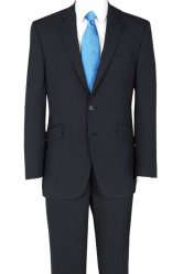 The Label Navy Blue Fine Stripe Suit