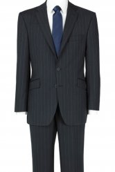 The Label Navy Herringbone Stripe Suit