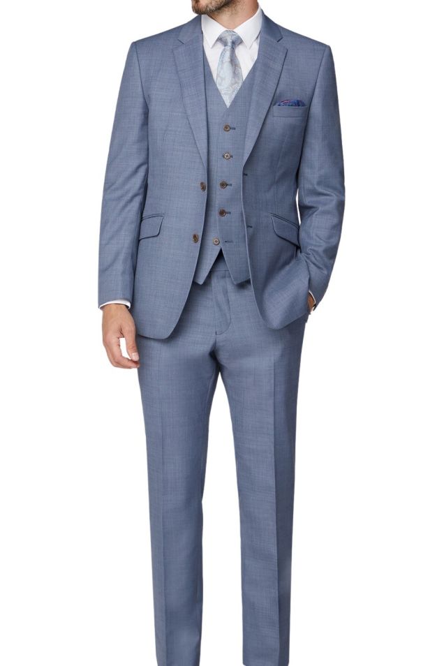 Light blue trouser suit top