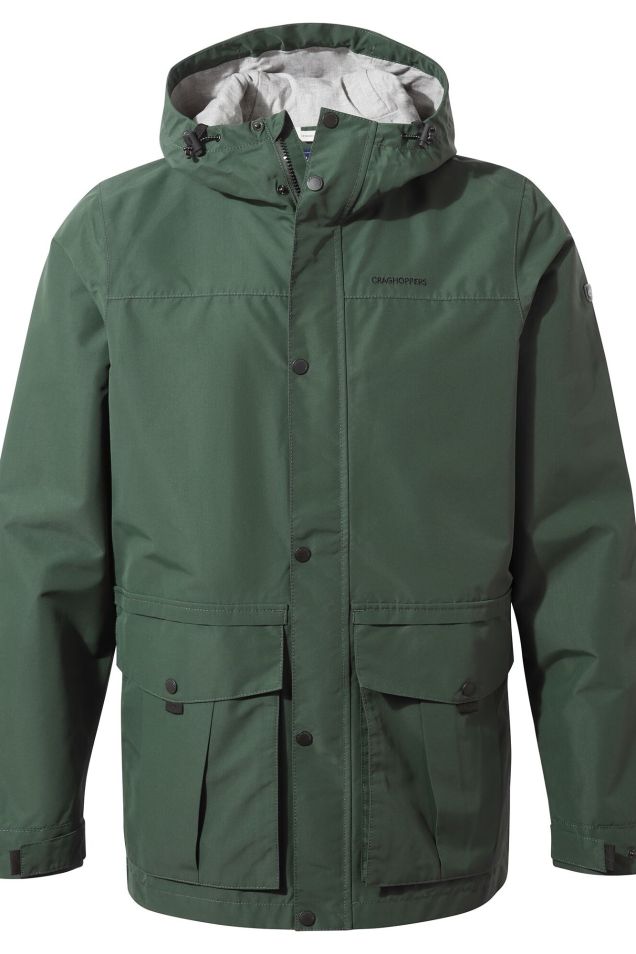 Dylan Spruce Green Waterproof Hooded Coat Wind Resistant