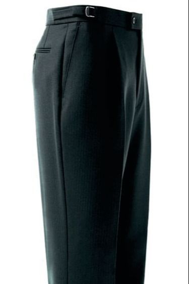 Formal Pleated Herringbone Trouser