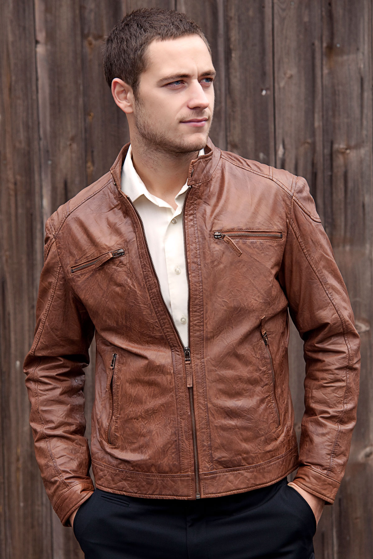 woodland biker jacket