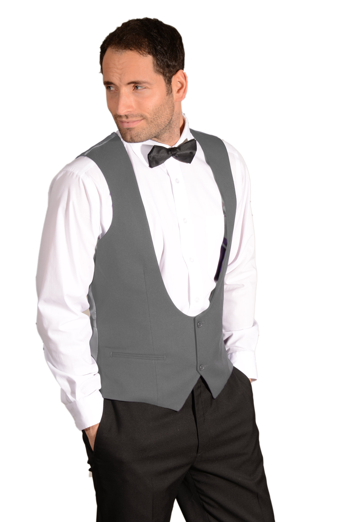 Round neck waistcoat suit Clearance
