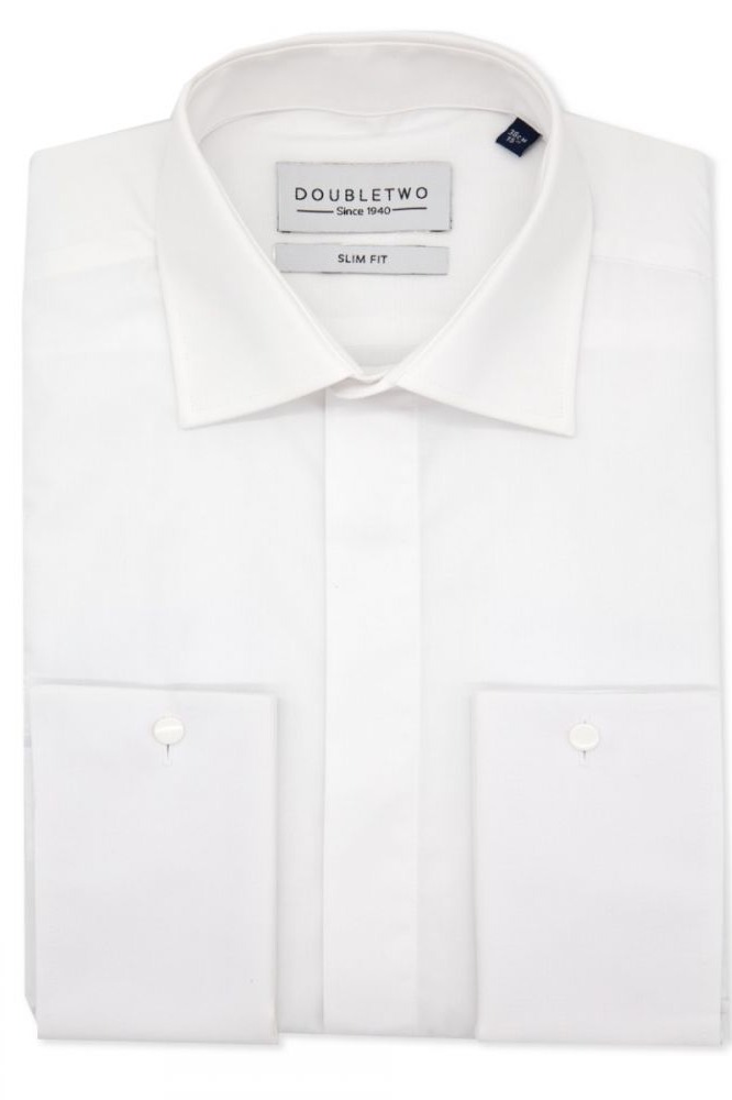 Slim Fit Plain Front Dress Shirt