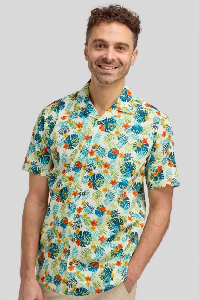 tropical-print-open-neck-