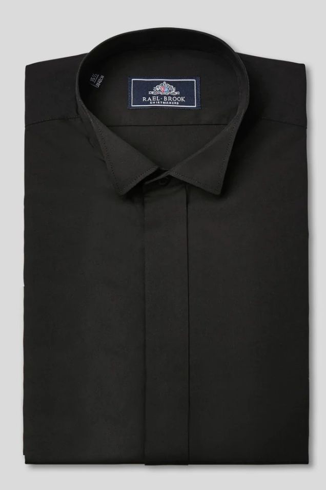 plain white wing collar shirt