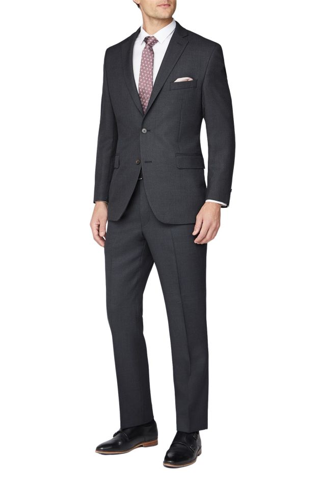 Classic Fit Charcoal Birdseye Suit