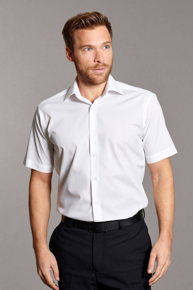 Disley Executive Short Sleeve Self-Stripe Shirt
