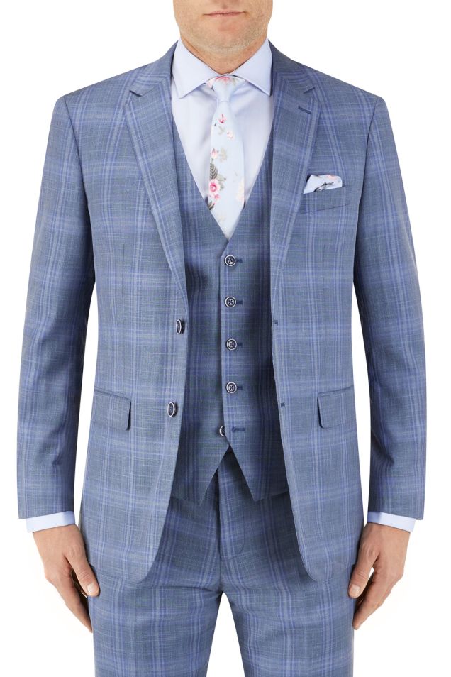 Light blue check coat pant outlet