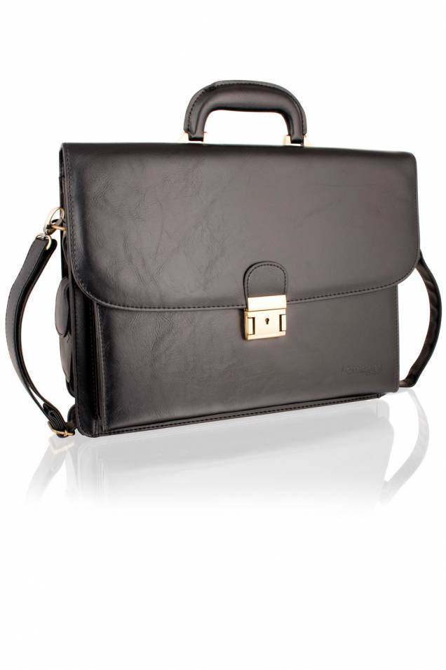 Leather hard handle briefcase