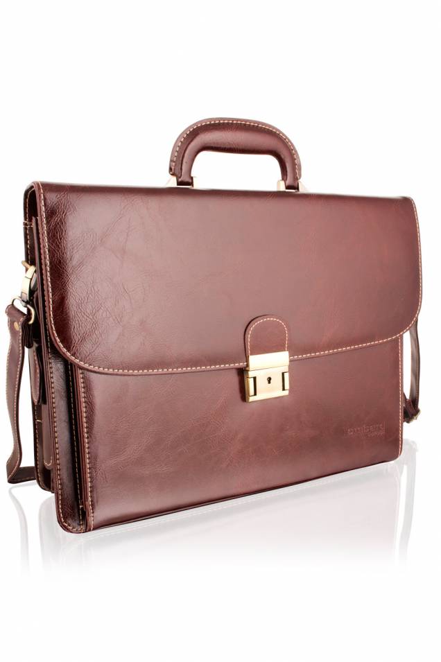 Leather hard handle briefcase