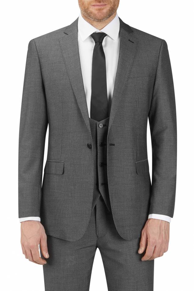 Orte Suit in Grey Black Textured fabric