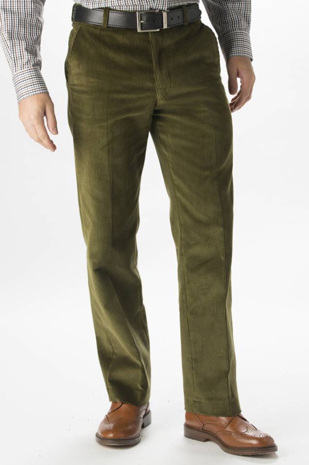 Tiverton 8 Wale Classic Fit Brisbane Moss Corduroy Trouser