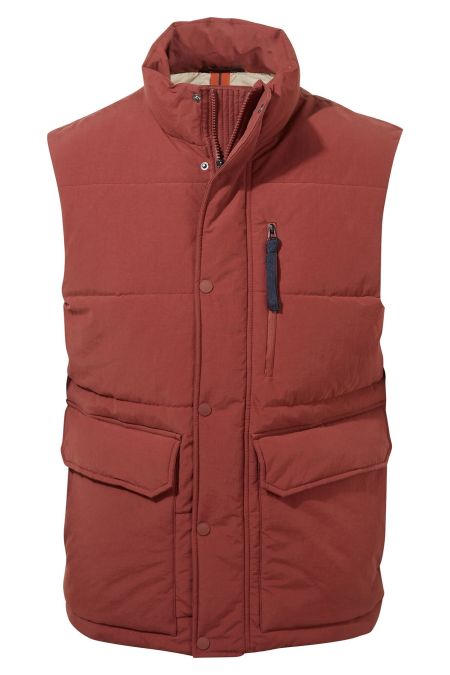 Craghoppers Dunbeath Gilet - Insulated Padded Vest Mahogany with RIFD Security