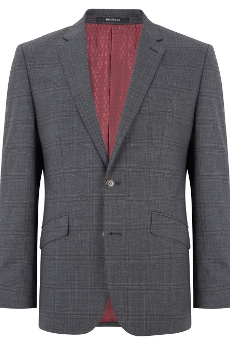 Mens Grey Check Three Piece Suit