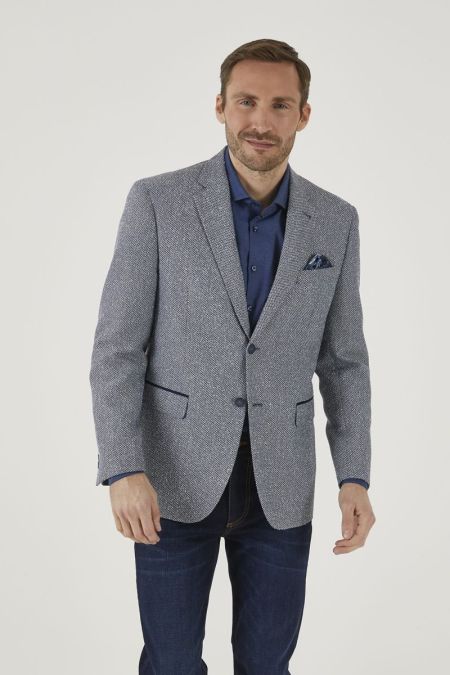 Jasper Jacket Blue Boucle
