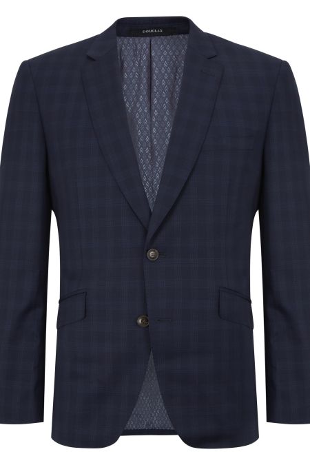 Navy Check Romelo Suit Jacket