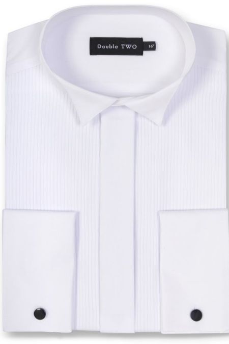 Wing Collar Ribbed Dress Shirt
